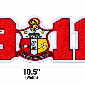 Kappa Alpha Psi 1911 Chenille Patch, Large Iron On Patch, Fraternity Crest Embroidered Patch, Red White Jacket Back Patch