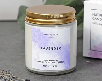 Lavender Soy Wax Candle Gift| Birthday Gift| Gift for Her| Wedding Favor| Non-toxic Sustainable Clean Candle| Sleeping Aid| Home Aroma