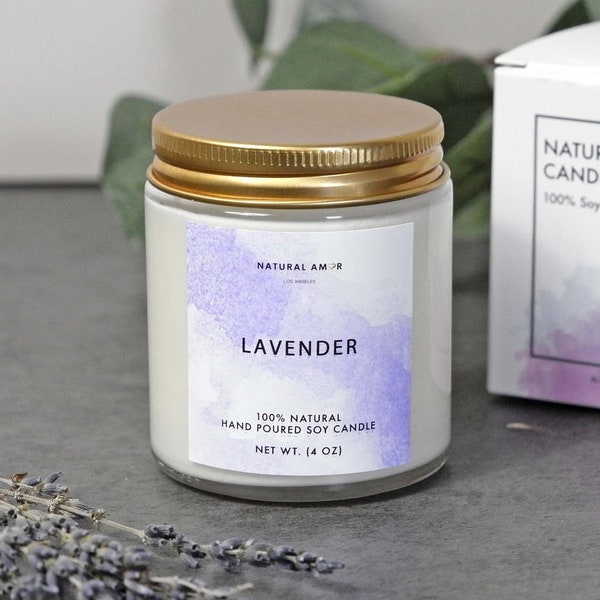 Lavender Soy Wax Candle Gift| Birthday Gift| Gift for Her| Wedding Favor| Non-toxic Sustainable Clean Candle| Sleeping Aid| Home Aroma