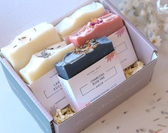 Handmade Soap Gift Box 5pk| Organic Natural Soap Bar | Personalized gift for her|Care Package| Gift for Him