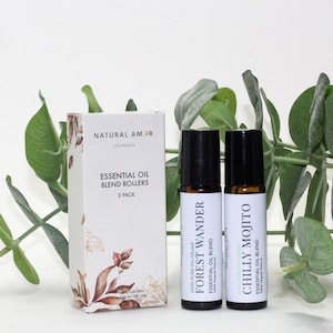 Essential Oil Blend Roller 10ml DUO | All Natural Aromatherapy | Self Care Gift | Personalized Gift | Roll-On Essential Oils | Unisex Gift