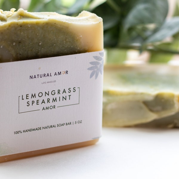 Lemongrass Spearmint Soap Bar | Handmade Soap | Organic All Natural Soap | Summer Gift | Self care gift| Refreshing Scent