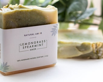 Lemongrass Spearmint Soap Bar | Handmade Soap | Organic All Natural Soap | Summer Gift | Self care gift| Refreshing Scent