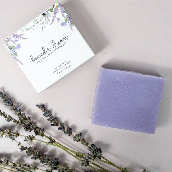Lavender Dream Handmade Soap Bar | 3.5oz Organic Soap| Vegan Cold Process Soap enriched with organic Shea Butter| Gift for her