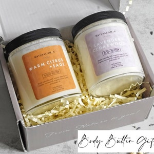 Organic Whipped Body Butter Natural Shea Butter Body Butter Super Moisturizing Body Lotion Heal Chapped Skin Gift for mom Butter Gift Set 6oz