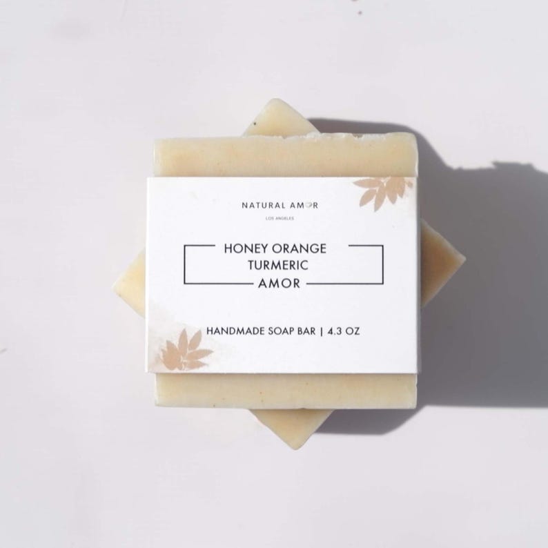 Turmeric Honey Orange Bar Soap | Organic Handmade Soap | Shea Butter| Natural Ingredients| Self Care Gift| Soap Gift 4.3 oz
