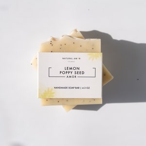 Lemon Poppyseed Soap Bar| Organic Handmade Soap | All Natural | Vegan| Father's Day Gift