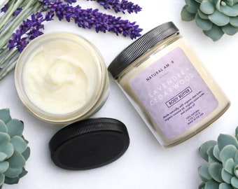 Lavender Cedarwood Body Butter| Whipped Handmade Body Butter| Organic Shea butter+Cocoa Butter| Gift for her| Christmas Gift