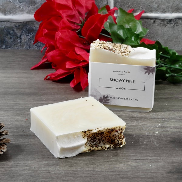 Snowy Pine Handmade Bar Soap| Winter Soap with Essential Oils | All Natural| Christmas Gift