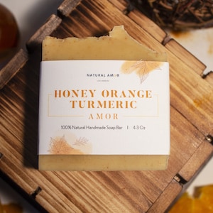 Turmeric Honey Orange Bar Soap Organic Handmade Soap Shea Butter Natural Ingredients Self Care Gift Soap Gift image 6