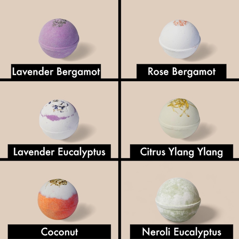 Vegan Bath Bombs | Essential Oil Scents | Spa Gift Set for Her | Bath Bomb Gift imagem 2