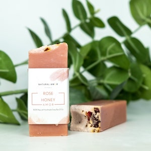 Mini Soap Bar Handmade Soap All Natural Organic Gift for her Bridesmaid Gift Birthday Gift Rose Honey