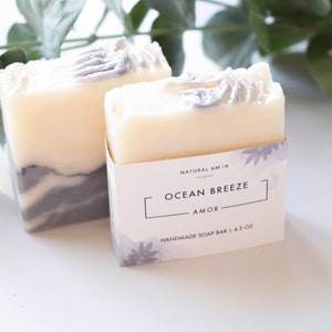 Ocean Breeze Bar Soap Handmade Soap All Natural Organic Soap Plant Based Gift for her Gift for him image 3