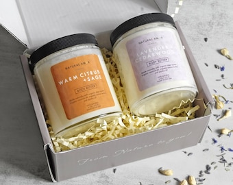 Organic Body Butter DUO Gift Set| All Natural Whipped Body Butter| Shea butter| Gift for her