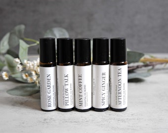 Essential Oil Blends Roller Set | 17 Scents Option| Roll on Natural Perfume| Aromatherapy| Gift for her