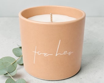Amber Wood Candle | Warm Woody Scent Candle | Minimalist Ceramic Candle | Luxury Home Fragrance | Gift for Her | Neutral Decor | 9oz