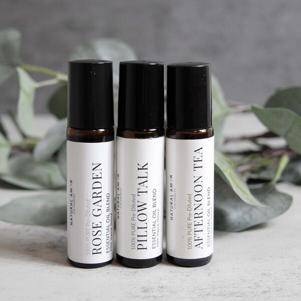 Essential Oil Blend Roller | All Natural Roll on Perfume| 16 Scent Option| Aromatherapy| Anxiety Relief| Thank You Gift