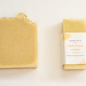 Turmeric Honey Orange Bar Soap Organic Handmade Soap Shea Butter Natural Ingredients Self Care Gift Soap Gift image 7