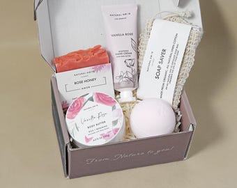 Pink Rose Spa Set for Her| Comfort Self Care Gift Set for Her| Care Package for Mom| Best Friend Gift| Mother's Day Gift