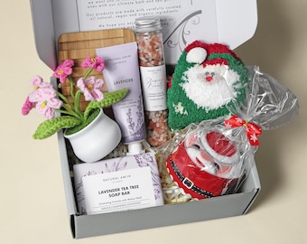 Christmas Spa Gift Box for Her, Holiday Self Care Gift Set, Lavender Bath Gift, Christmas Gift for Women, Mom, Wife, Girlfriend
