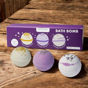 Vegan Bath Bombs | Essential Oil Scents | Spa Gift Set for Her | Bath Bomb Gift Bath Bomb Set 3pk
