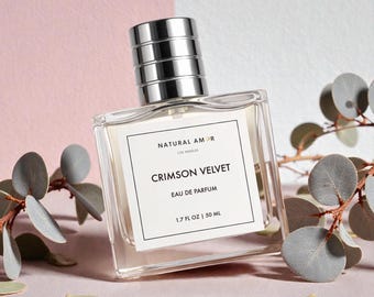 Crimson Velvet Perfume 1.7oz | Rose Oud Fragrance | Damask Rose & Praline Perfume | Romantic Floral Perfume | Eau de Parfum