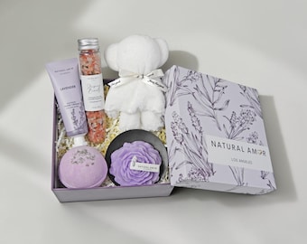 Spa Gift Basket for Women | Self Care Gift Set with Candle Soap Bath Salt | Relaxation Care Package