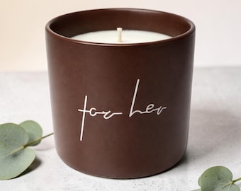Chocolate Scented Candle | Cozy Warm Candle | Sweet Dessert Candle | Gift for Her | Brown Ceramic Candle | Aesthetic Home Decor | 9oz