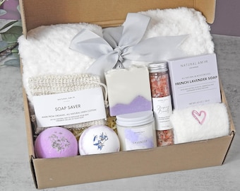 Relaxation Spa Bath Gift Box| Lavender Self Care Gift for Women| Gift for Mom| Birthday Gift Box| Pampering Gift| Mother's Day Gift