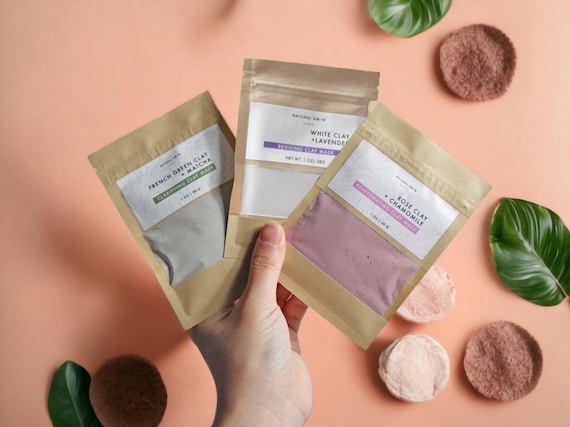 Clay Facial Mask Powder | Mini Spa Skincare Gift | Travel Size Self Care| Small Gift For Her