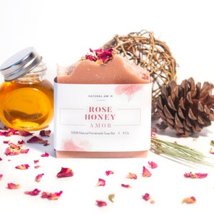 Our best seller soap Rose Honey is here! The natural rose geranium essential oil brings the amazing romantic rose scent with a hint of sweet vanilla. Real organic honey added to this amazing bar, which makes it gentle, soft and smooth on your skin.