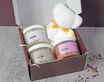 Pampering Scrub Spa Bath Gift Box| Natural Self care Gift| Mother's Day Gift| Gift Baskets for Women