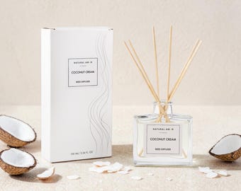 Coconut Reed Diffuser, Home Fragrance, Fresh Clean Scent, Aromatherapy Gift for Her, Home Decor