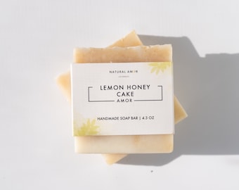 Lemon Honey Cake Soap Bar | Organic All Natural Soap | Extra Moisturizing| Birthday Gift| Self Care