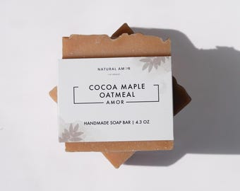 Cocoa Maple Oatmeal Handmade Soap| Unscented Moisturizing Cold process Soap for sensitive skin| gift for men| gift for her