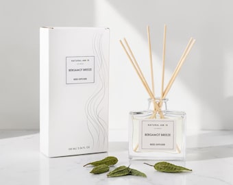 Bergamot Reed Diffuser, Home Fragrance, Fresh Clean Scent, Aromatherapy Gift for Her, Home Decor