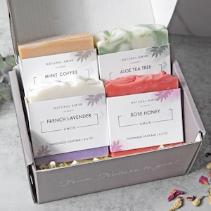 All Natural Soap Gift Box | Organic Handmade Artisan Soap | Personalized gift| Spa Gift Set for Women
