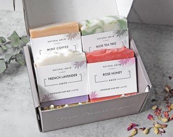 All Natural Soap Gift Box | Organic Handmade Artisan Soap | Personalized gift| Spa Gift Set for Women