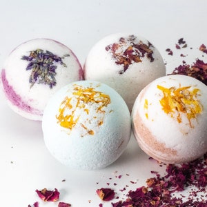 Natural Bath Bomb | Individually Wrapped 4.5oz Bath Bombs| Vegan| Spa Gift for her| Essential Oils Scented | Birthday Gift| Wholesale