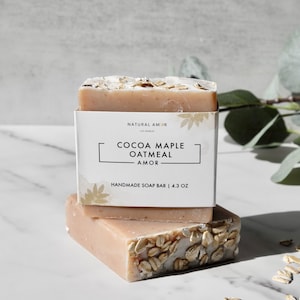 Cocoa Maple Oatmeal Handmade Soap| Unscented Moisturizing Cold process Soap for sensitive skin| gift for men| gift for her