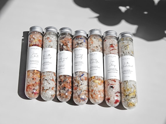 Natural Bath Salt Soak | Essential Oil Tubes | Spa Relaxation Set | Bridesmaid Gift | Self Care Holiday Gift