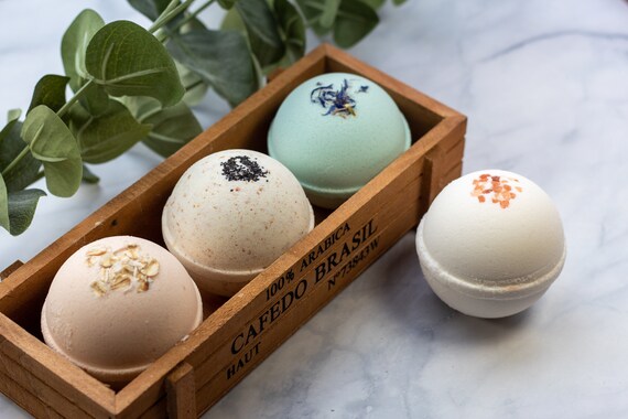 Natural Bath Bomb Vegan Bath Bombs Gift for Her Essential Oils