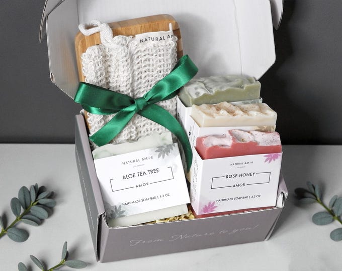 Natural Handmade Soap Gift Box | Personalized Gift| Organic Soap Bar| Self Care Birthday Gift| Holiday Gift for Her| Christmas Gift
