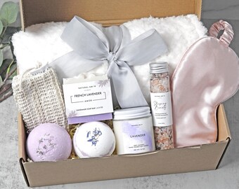 Hygge Gift Box with Blanket, Sending a Hug Gift, Thinking of You Gift, Sympathy Gift Basket, Comfort Care Package, Encouragement Gift