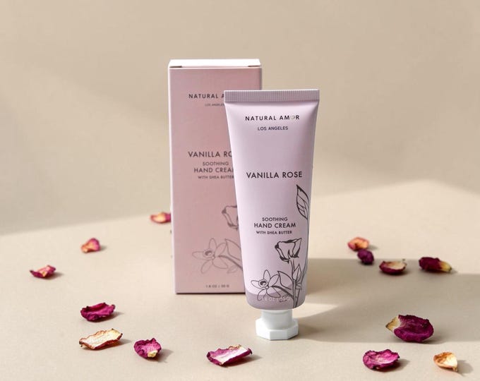 Nourishing Hand Cream with Shea Butter – Vanilla Rose| Lavender – Small Gift for Her