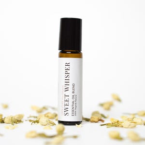 Sweet Whisper Essential Oil Blend Roller 10 ML | Jasmine & Vanilla | Relaxing Aromatherapy | All Natural Perfume | Gift for Her