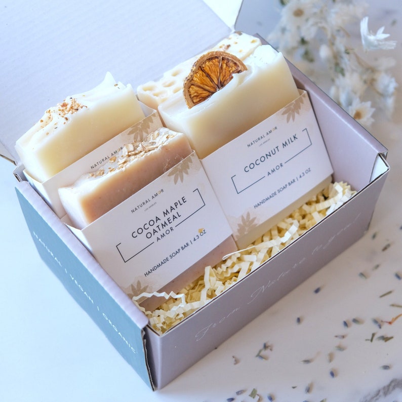 All Natural Soap Gift Box | handmade soap gift| Artisan soap bar | Self Care| Personalized gift for her|Care Package| Thank you Gift 