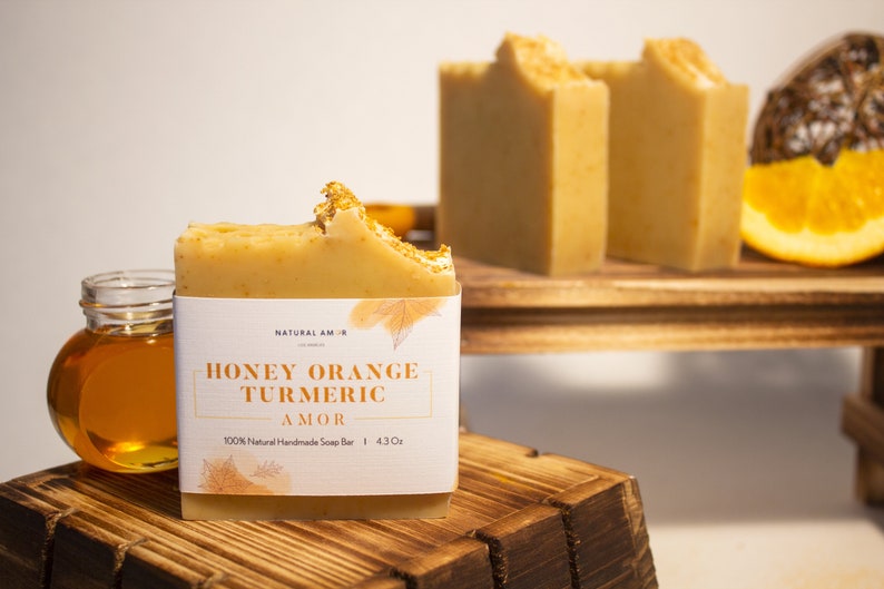 Turmeric Honey Orange Bar Soap Organic Handmade Soap Shea Butter Natural Ingredients Self Care Gift Soap Gift image 5