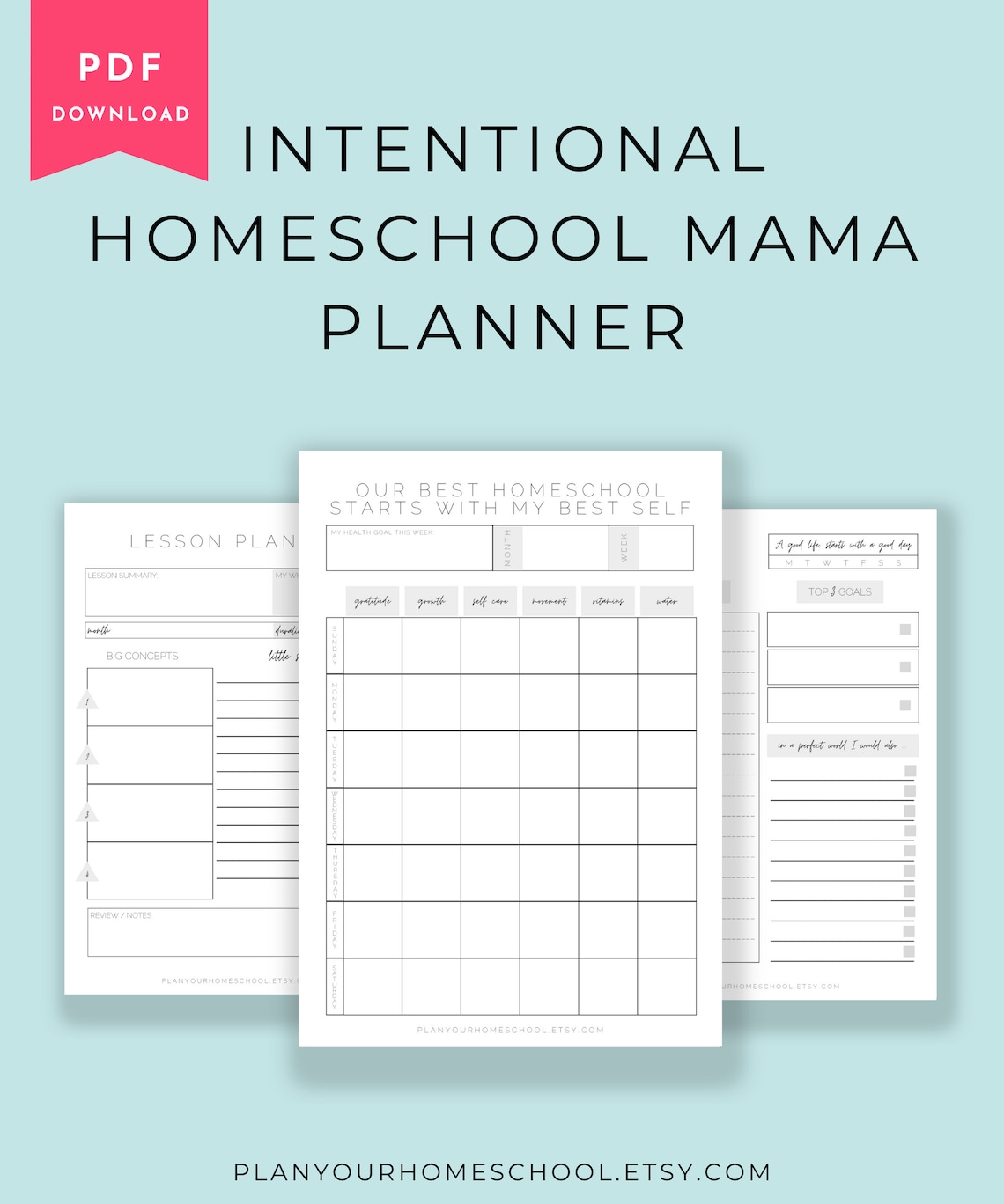 Intentional Homeschool Mom Planner Printable PDF US Letter Etsy