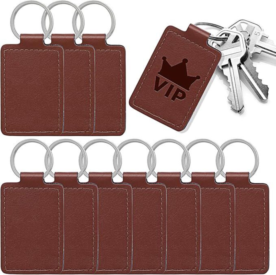Customizable Rectangular Faux Leather Key Fob - Etsy